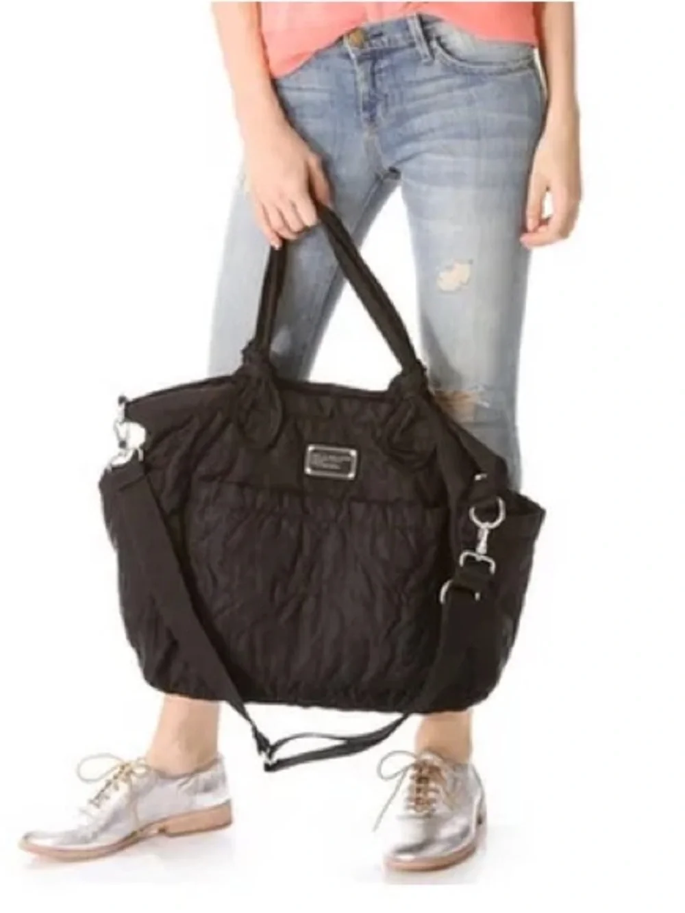 Marc by Marc Jacobs Black Quilted Tote with Knotted Straps